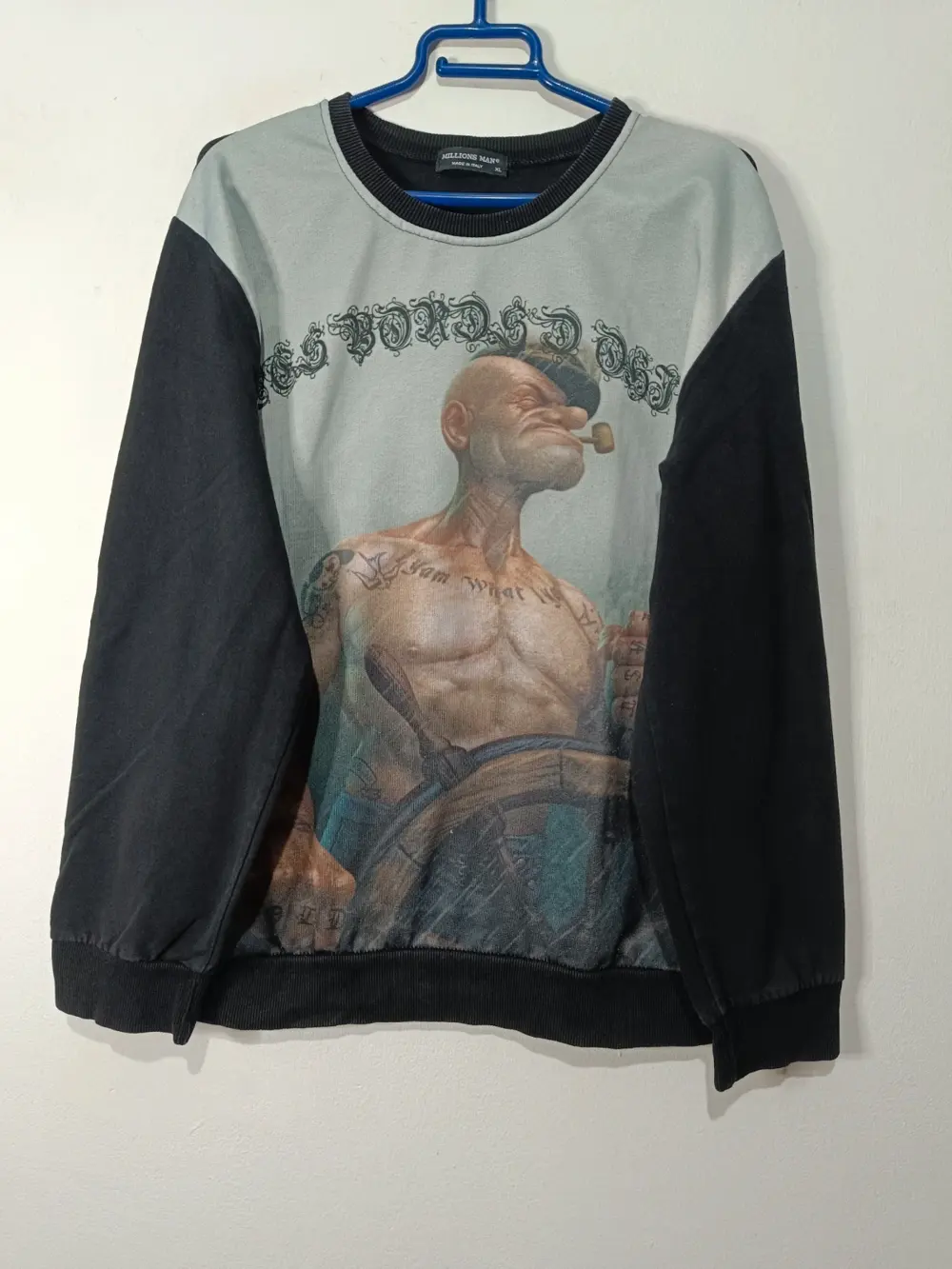 Sudadera Popeye Millions Man talla XL ver medidas