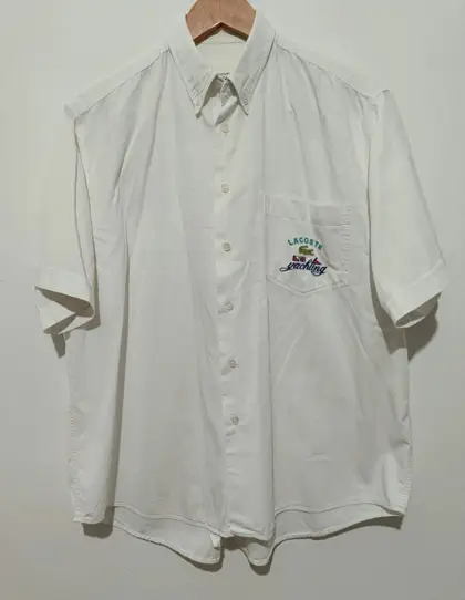 Camisa manga corta vintage Lacoste yatching talla L ver medidas* me