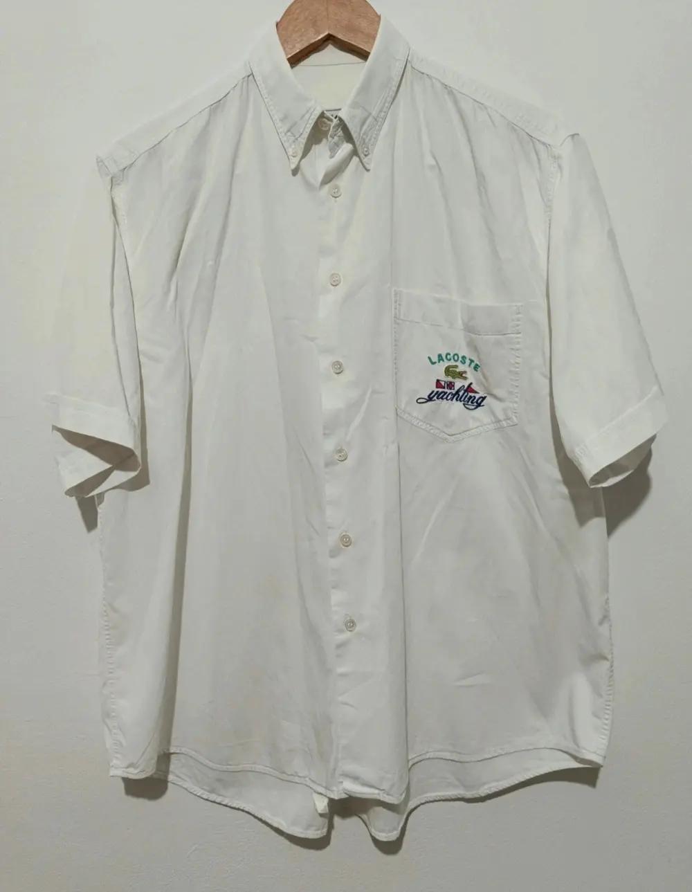 Camisa manga corta vintage Lacoste yatching talla L ver medidas* me