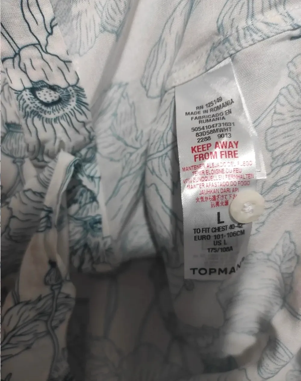 Camisa manga corta Topman talla L*, foto 3