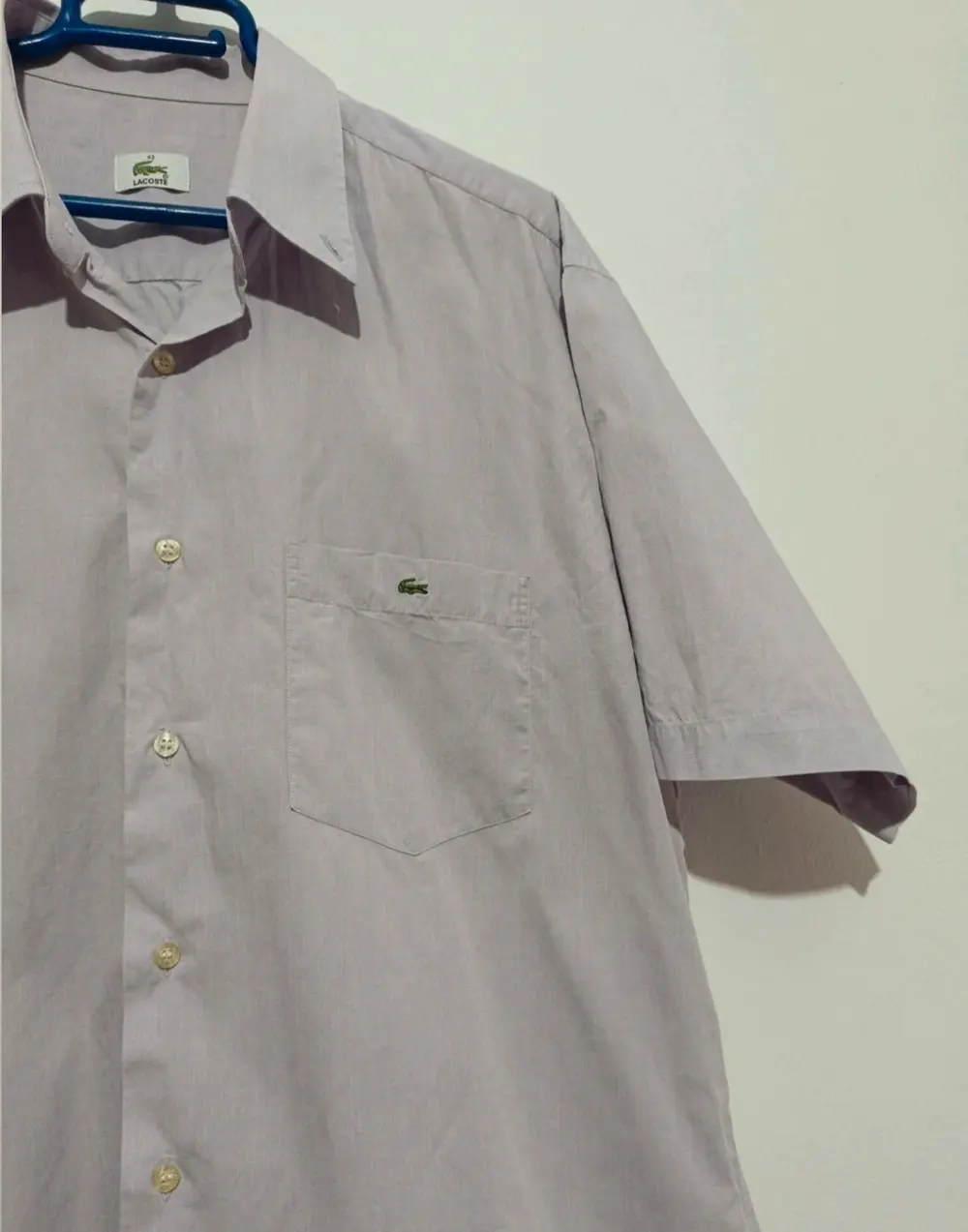 Camisa lisa manga corta Lacoste talla 43 XL ver medidas*, foto 2