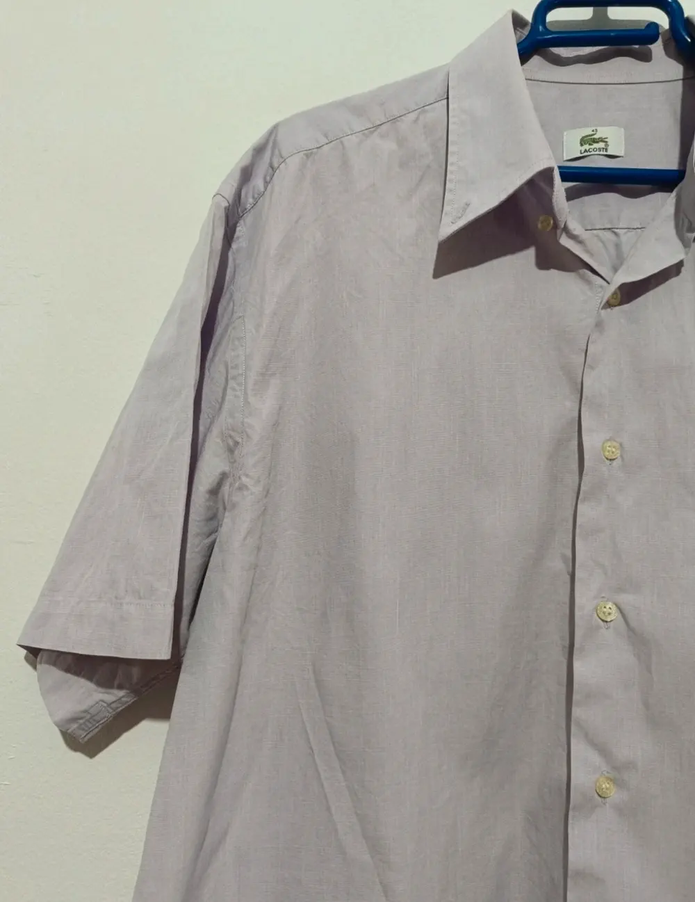 Camisa lisa manga corta Lacoste talla 43 XL ver medidas*, foto 3