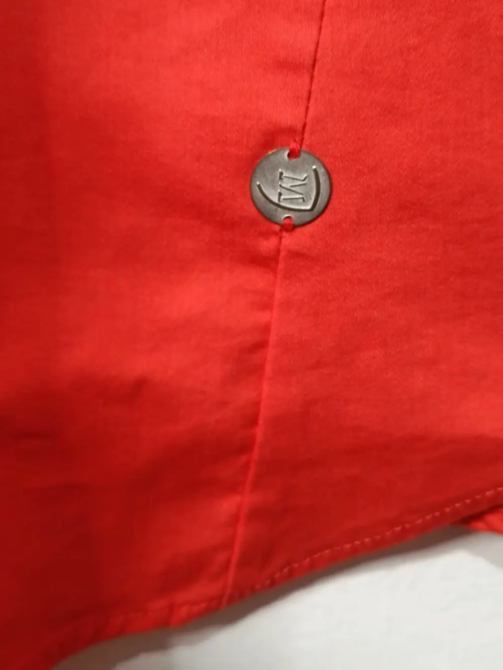 Vestido camisero midi manga larga en un tono rojo Milano Italy talla 36, foto 3