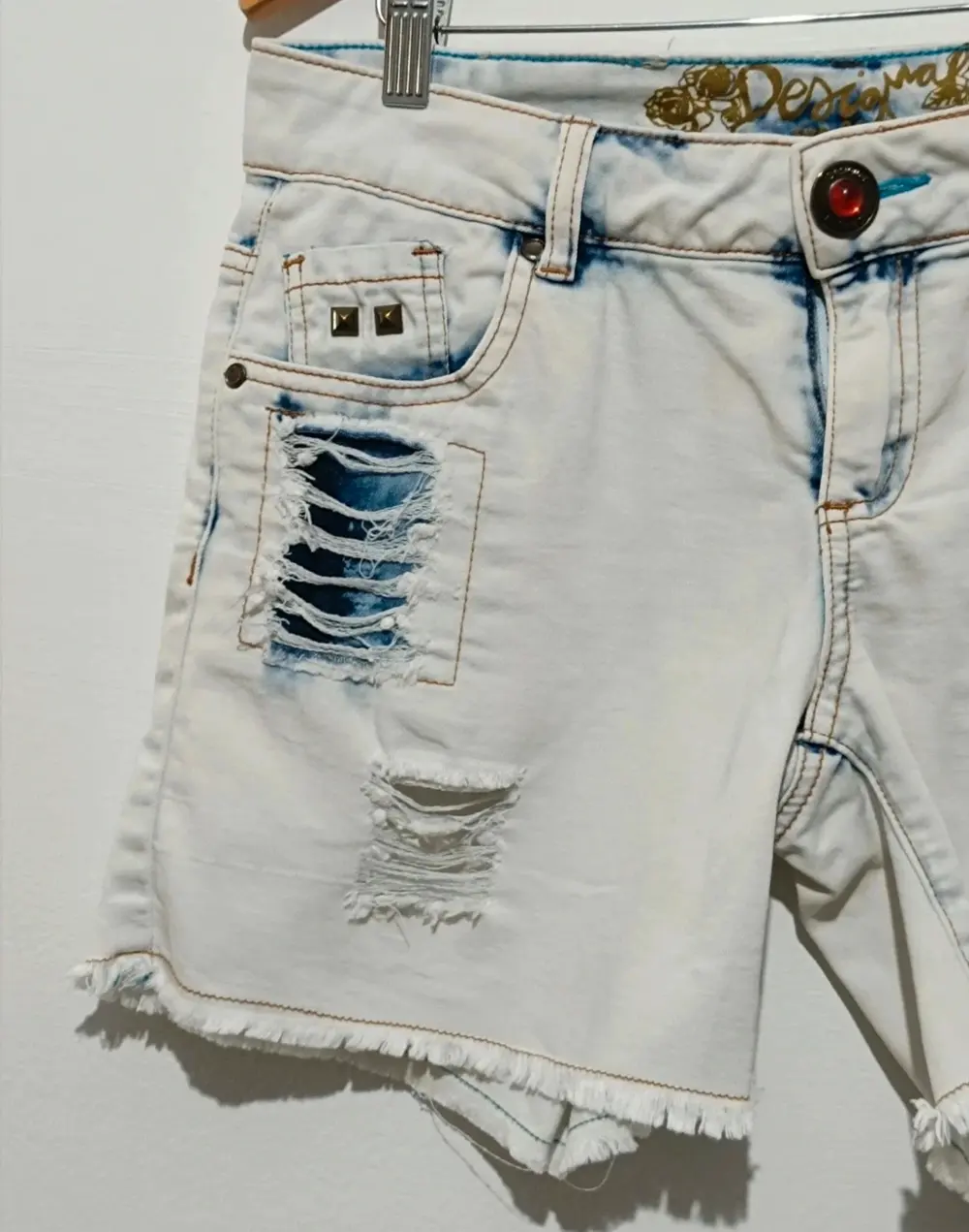 Pantalon short vaquero Desigual exotic talla S sirve para M ver medidas*, foto 3