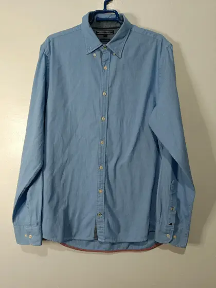 Camisa manga larga Tommy Hilfiger estampado microcuadros talla L