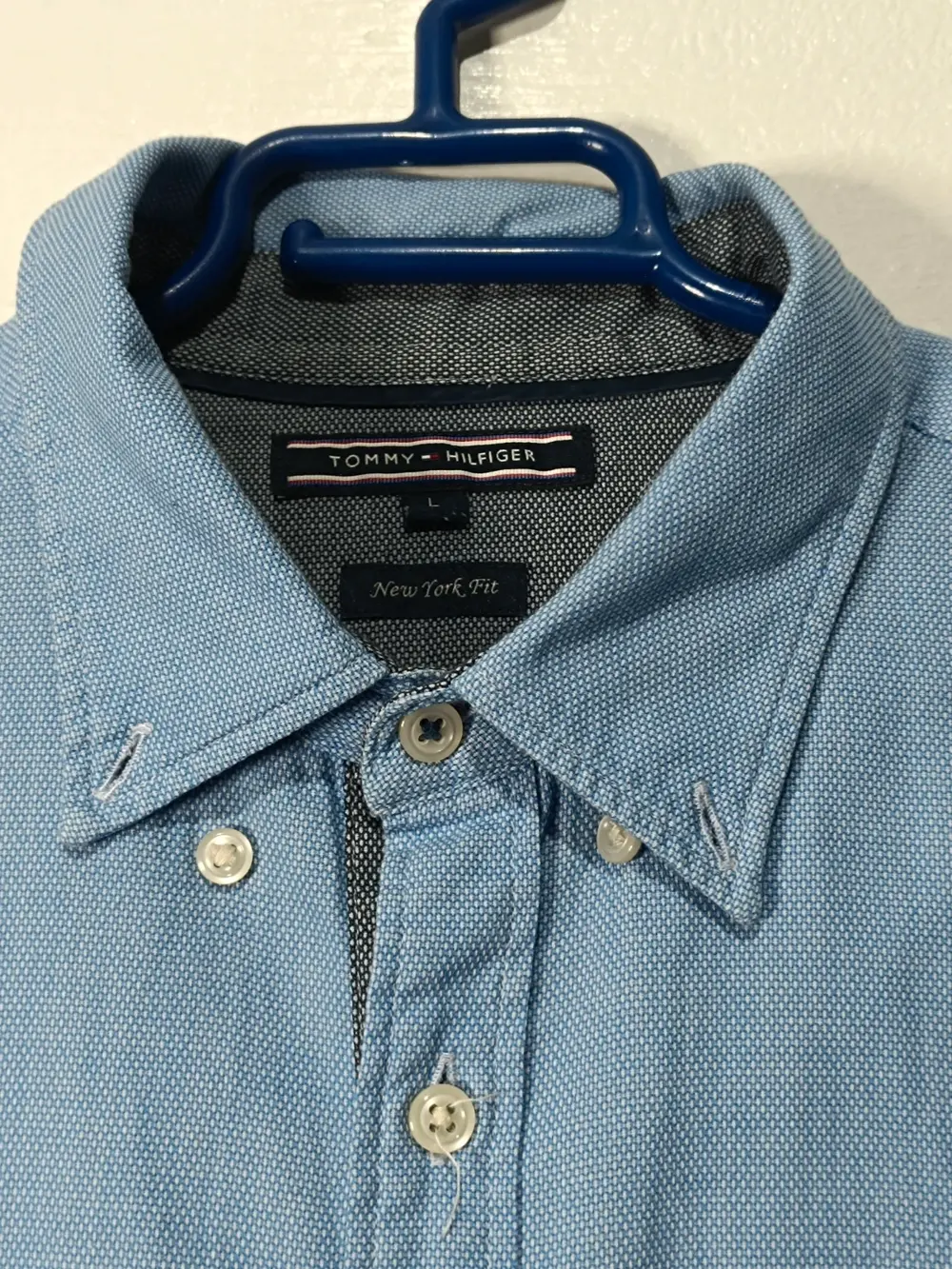Camisa manga larga Tommy Hilfiger estampado microcuadros talla L, foto 5