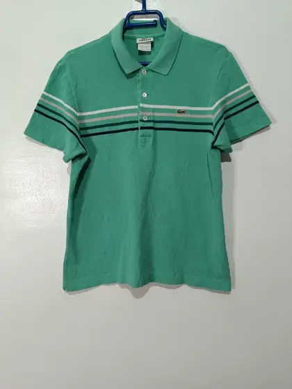 Polo Verde a rayas Lacoste talla 4 equivale a una M sirve para S ver medidas