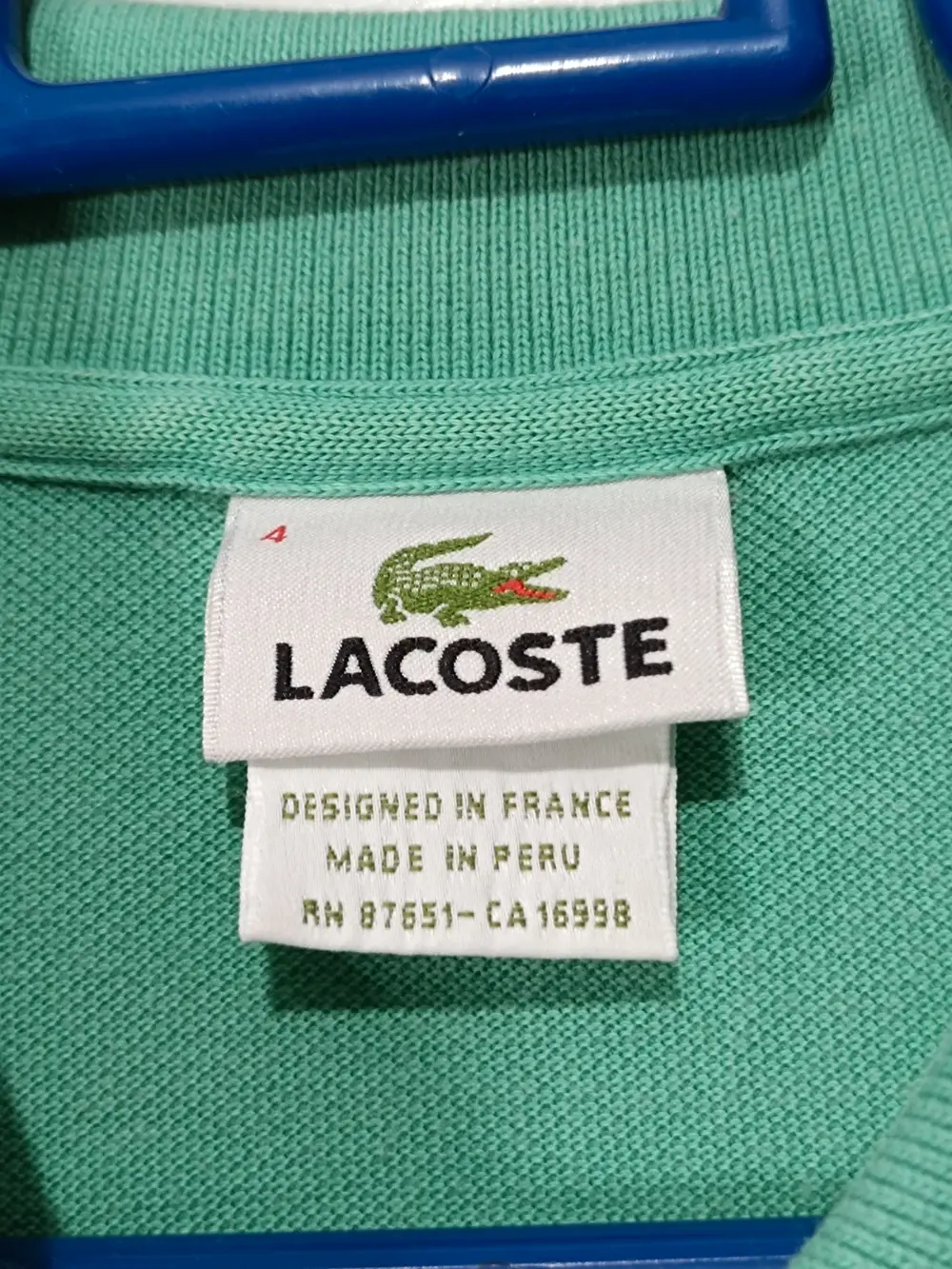 Polo Verde a rayas Lacoste talla 4 equivale a una M sirve para S ver medidas, foto 5