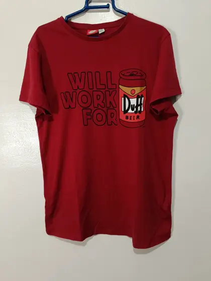 Camiseta roja manga corta The Simpsons talla L ver medidas