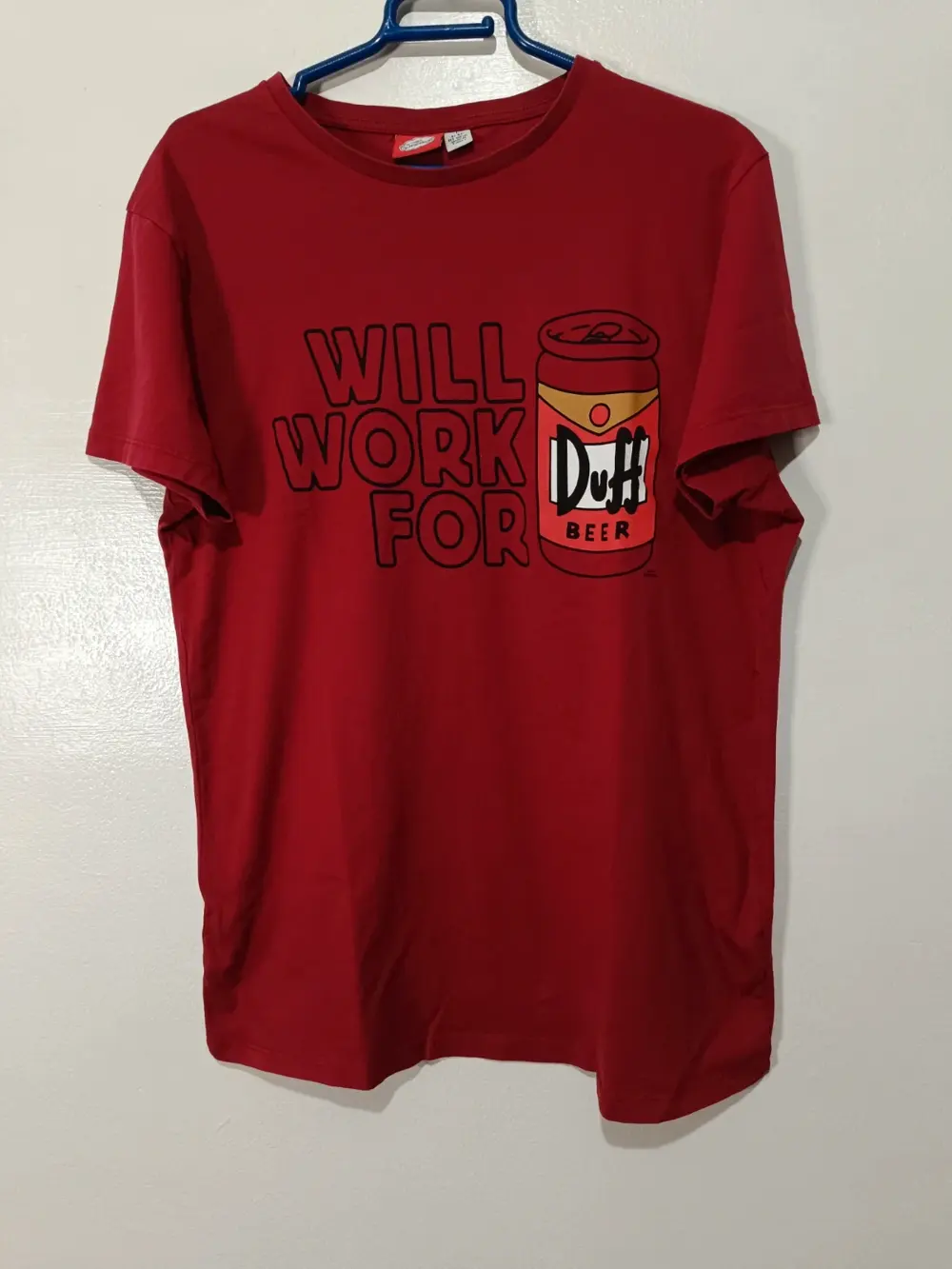 Camiseta roja manga corta The Simpsons talla L ver medidas