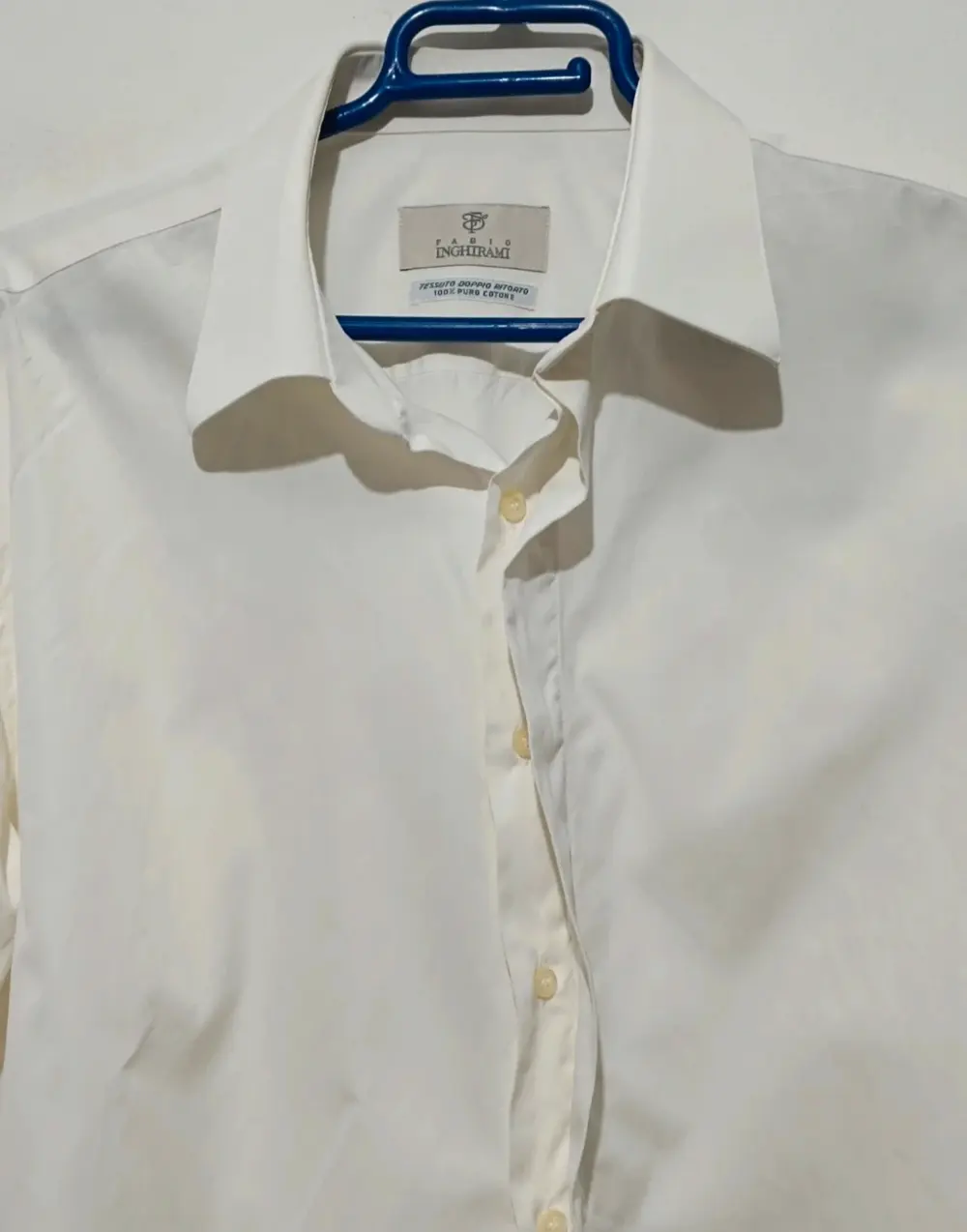 Camisa lisa manga larga 100% cotton Fabio Inghirami talla 16/2-42*, foto 2