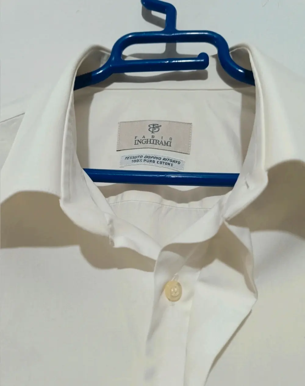 Camisa lisa manga larga 100% cotton Fabio Inghirami talla 16/2-42*, foto 3