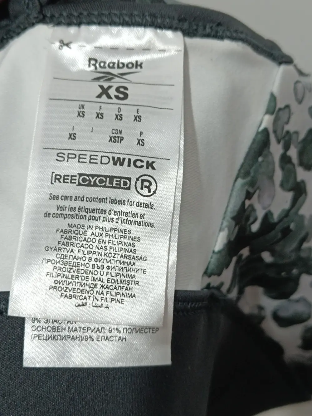 Sujetador deportivo Reebok Modern Safari Bralette talla XS, foto 4