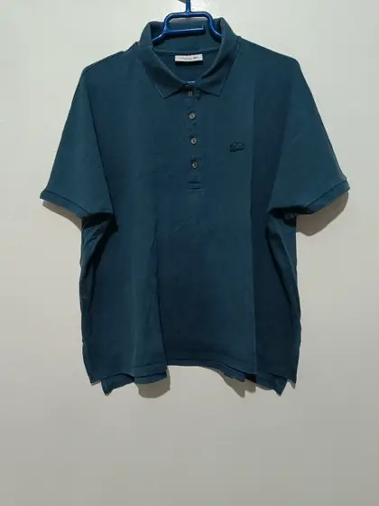 Polo ancho Lacoste Paris piqué Navy blue mujer talla L