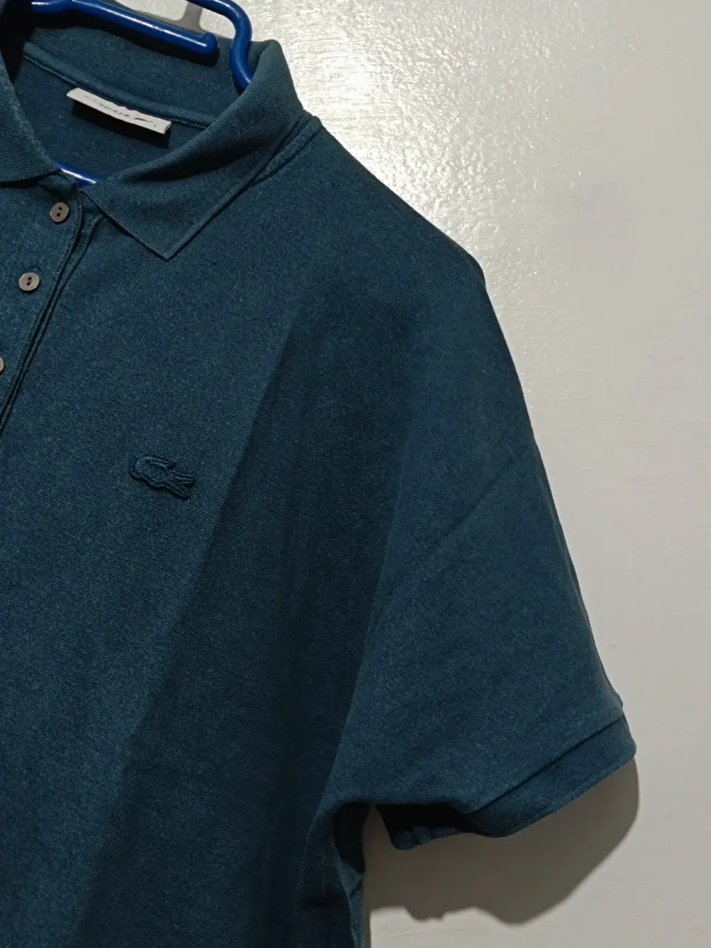 Polo ancho Lacoste Paris piqué Navy blue mujer talla L, foto 2