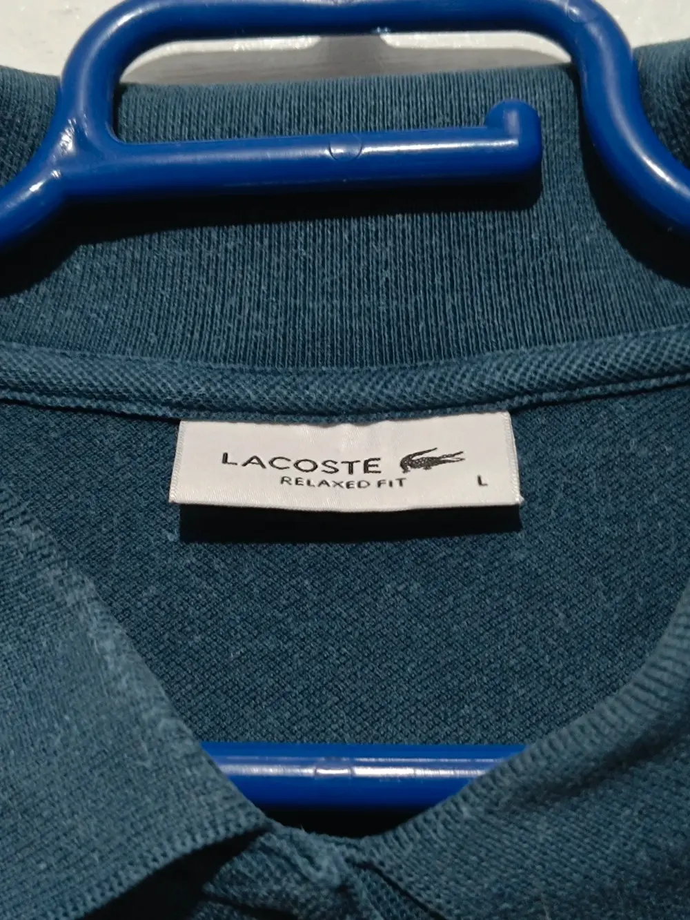 Polo ancho Lacoste Paris piqué Navy blue mujer talla L, foto 3
