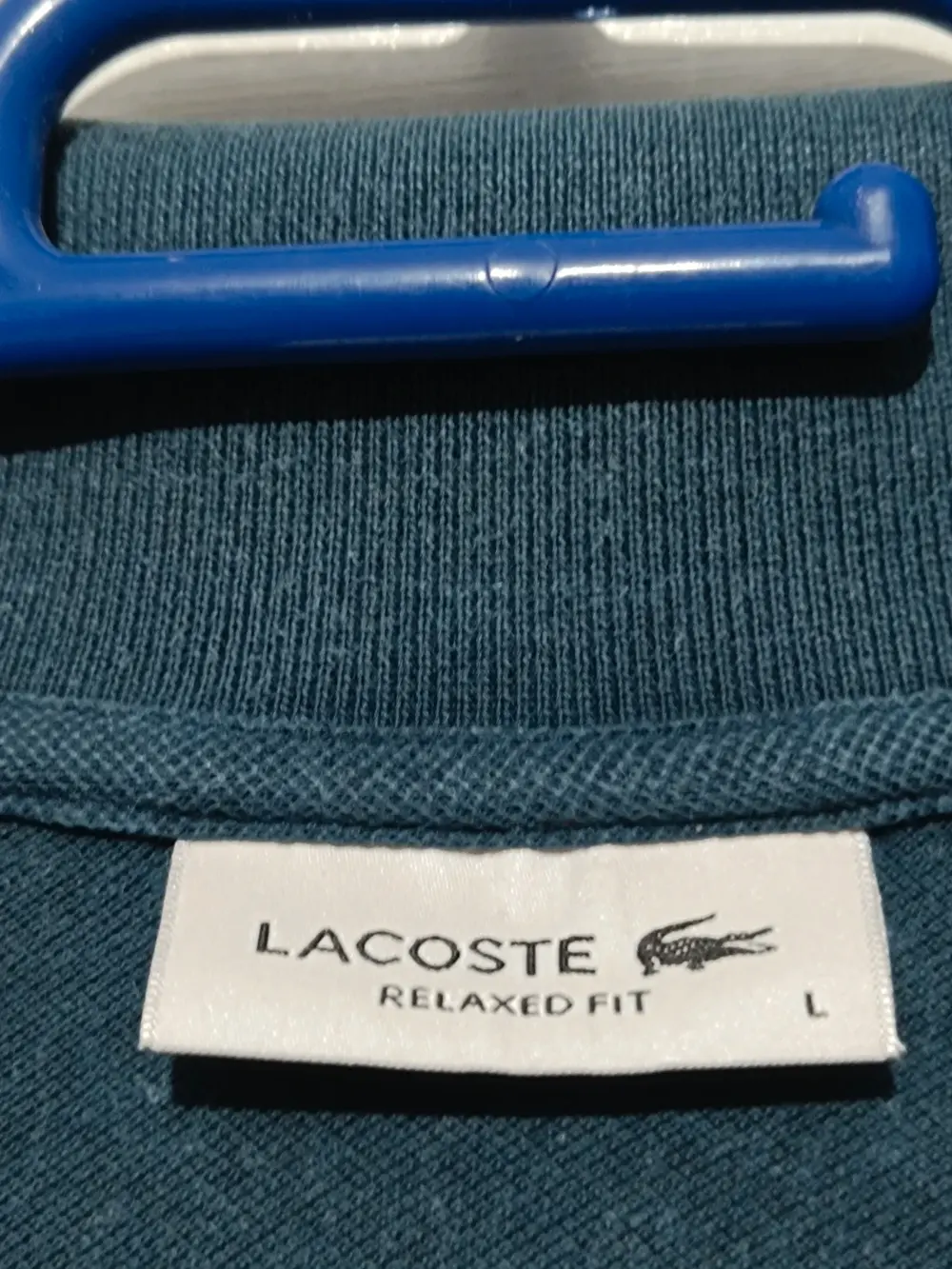 Polo ancho Lacoste Paris piqué Navy blue mujer talla L, foto 4