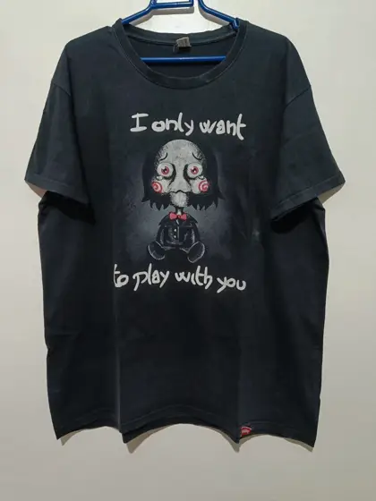 Camiseta estampada de la Película de terror Saw muñeco Billy talla XXL unisex ver medidas