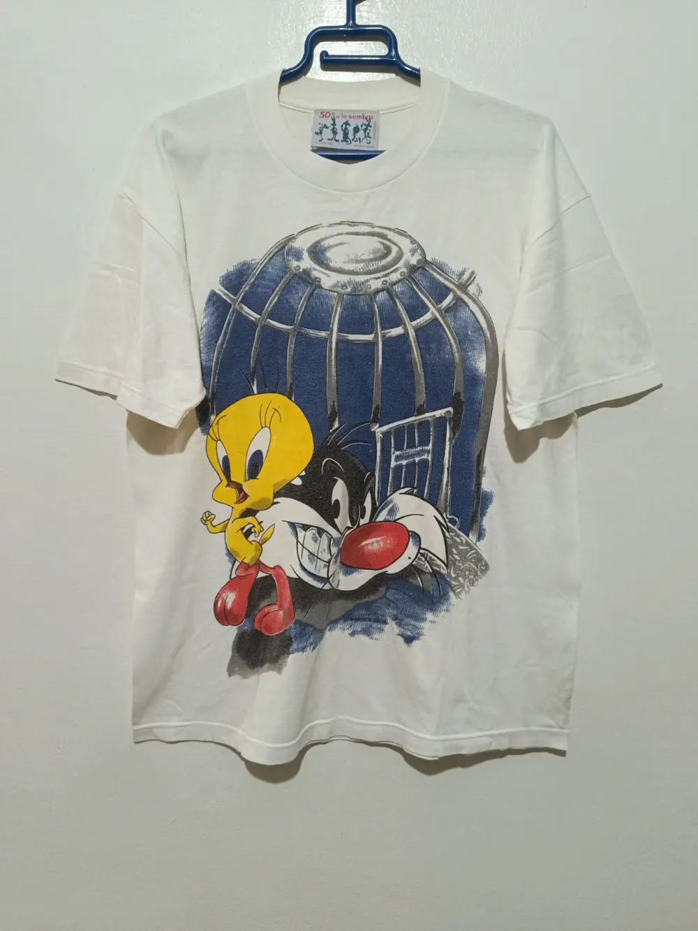Camiseta vintage años 90 Looney Tunes Piolín "tweety bird"Silvestre 50° a la Sombra talla L