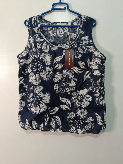 Camiseta top lino estampado Punt Roma talla 46