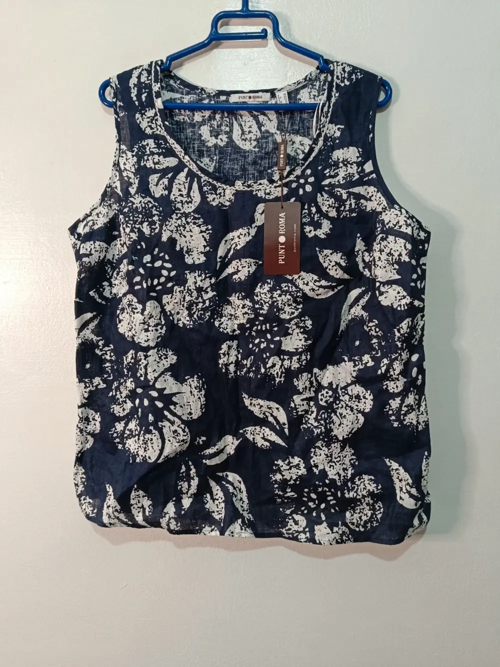 Camiseta top lino estampado Punt Roma talla 46