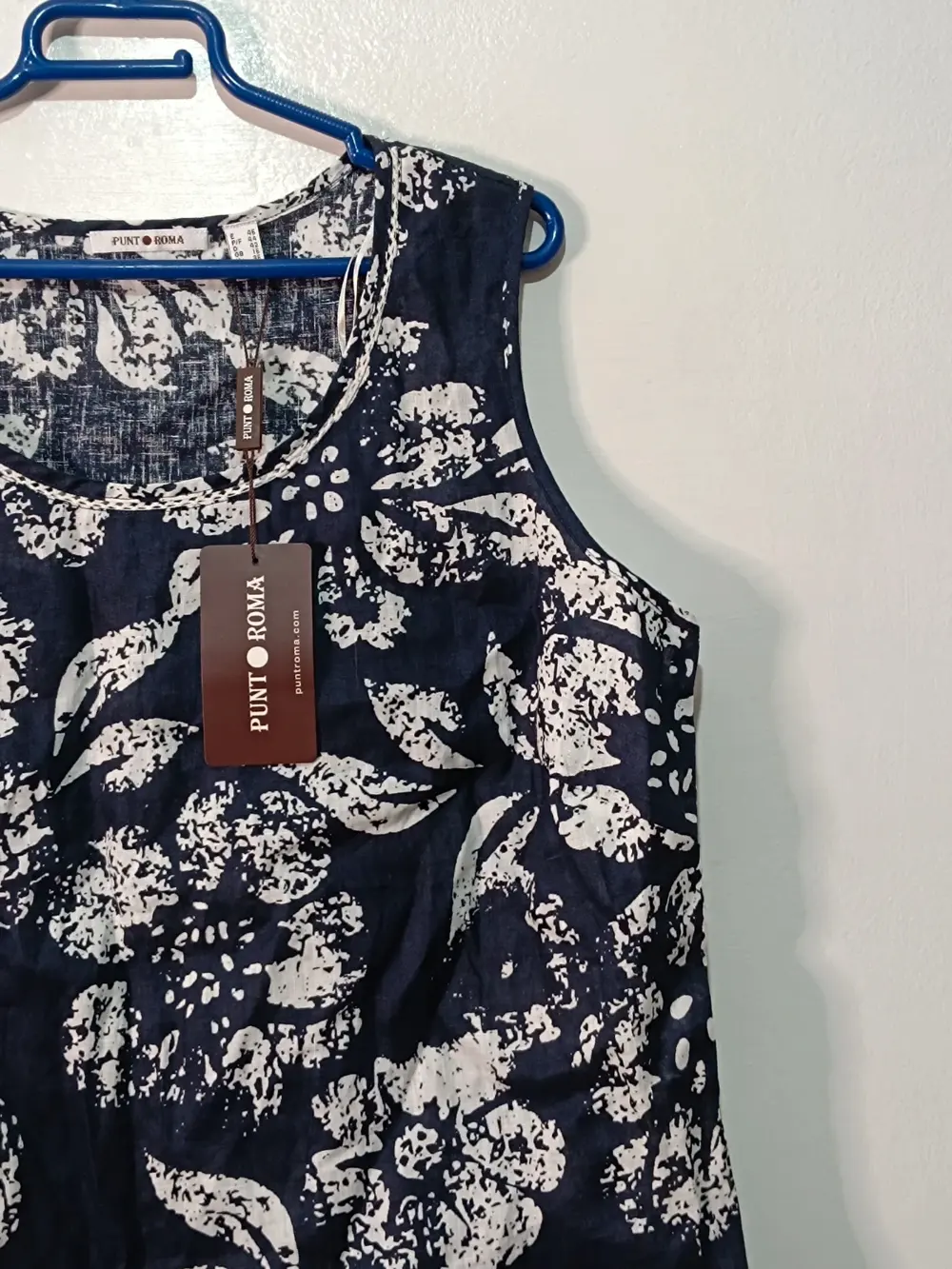 Camiseta top lino estampado Punt Roma talla 46, foto 3