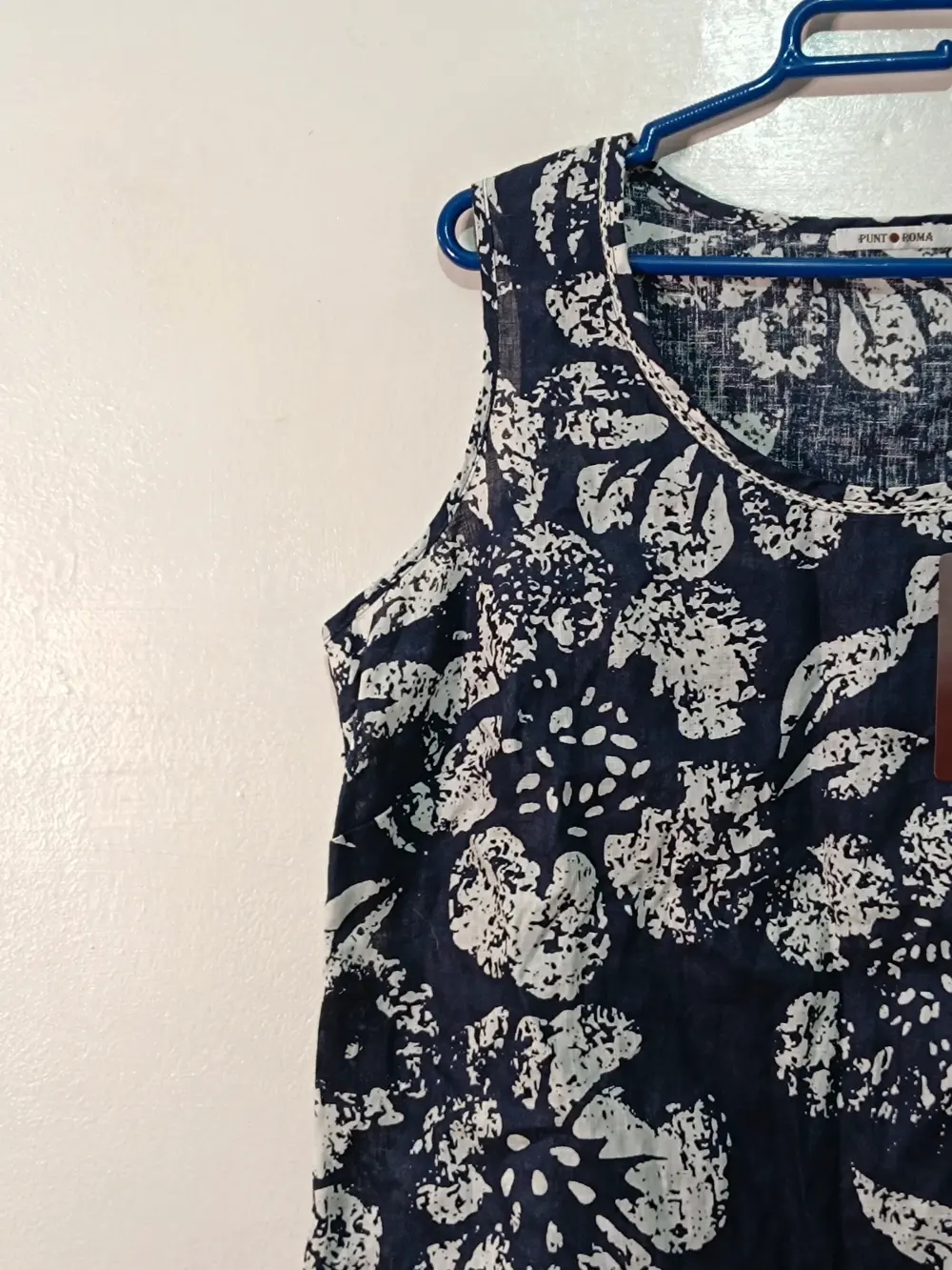 Camiseta top lino estampado Punt Roma talla 46, foto 4