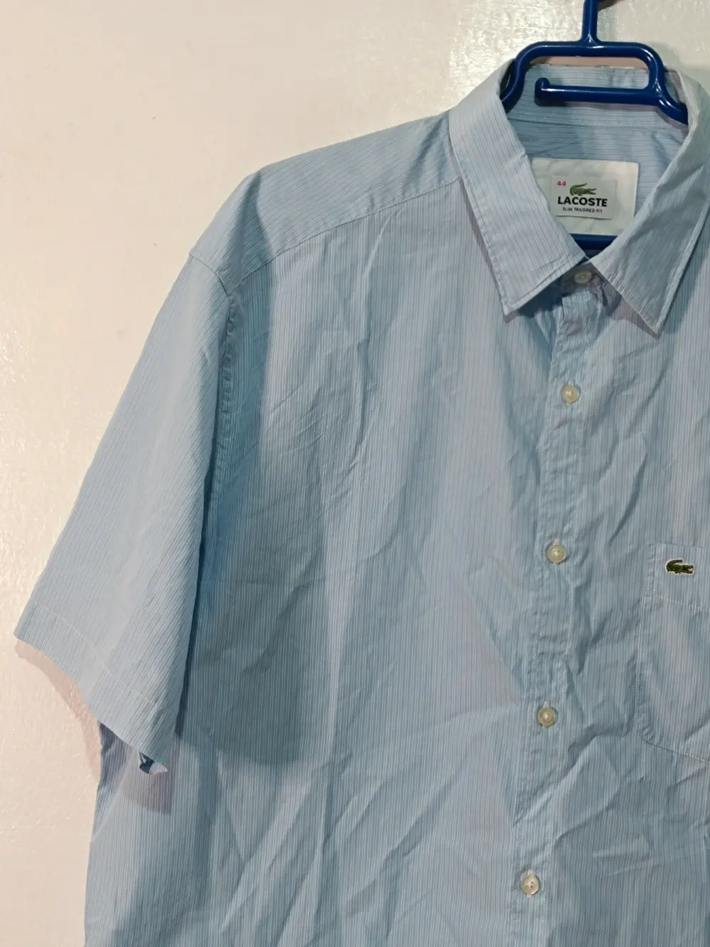 Camisa a rayas manga corta Lacoste talla 44 ver medidas, foto 3