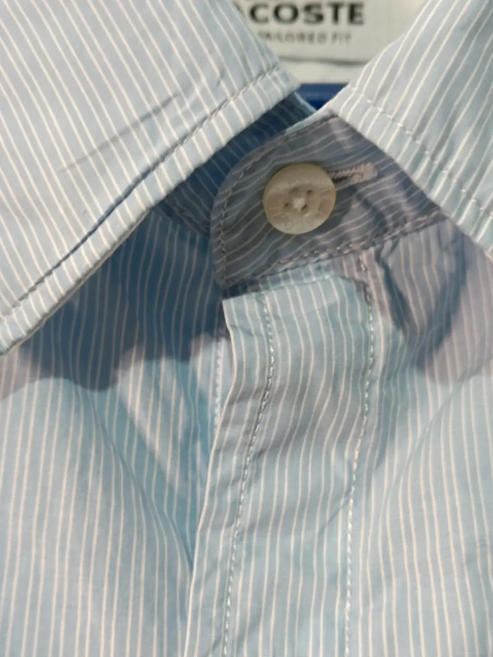 Camisa a rayas manga corta Lacoste talla 44 ver medidas, foto 5