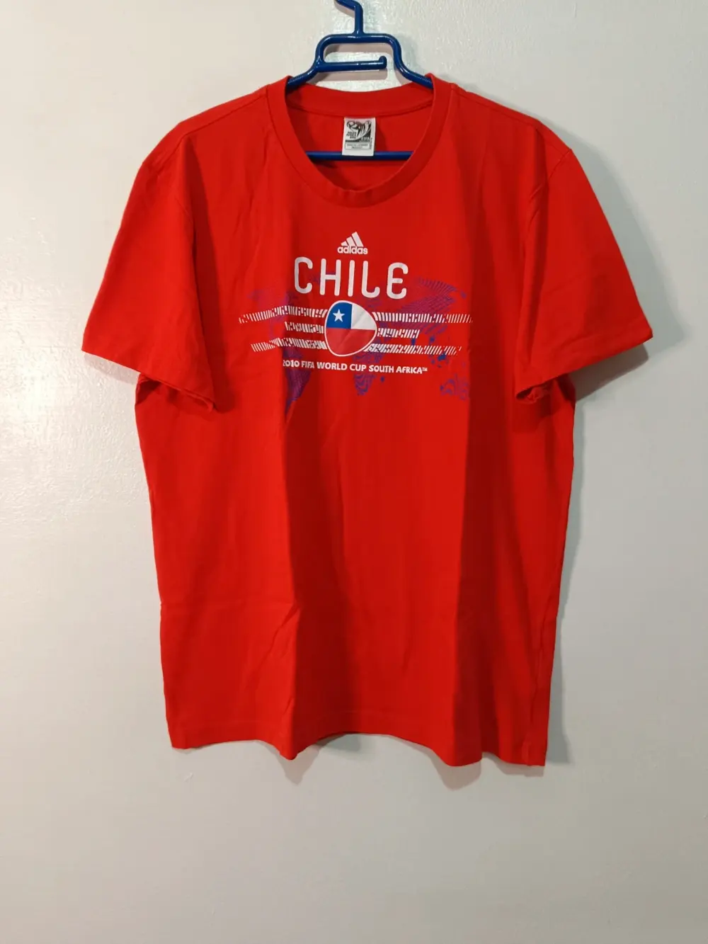 Camiseta manga corta vintage Chile FIFA World Cup año 2010 Adidas oficial talla XL ver medidas