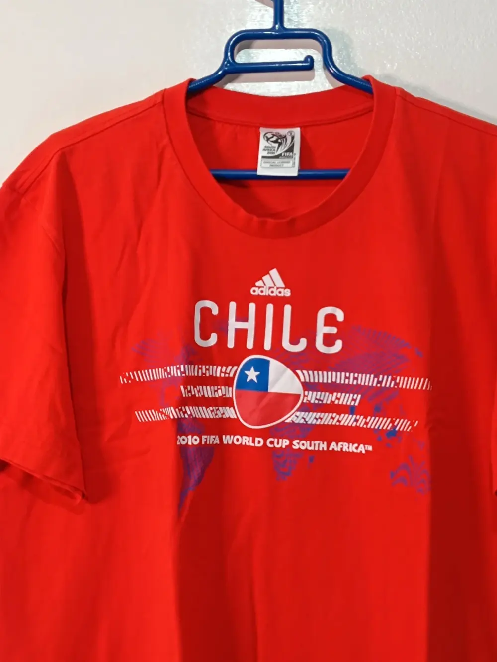Camiseta manga corta vintage Chile FIFA World Cup año 2010 Adidas oficial talla XL ver medidas, foto 2
