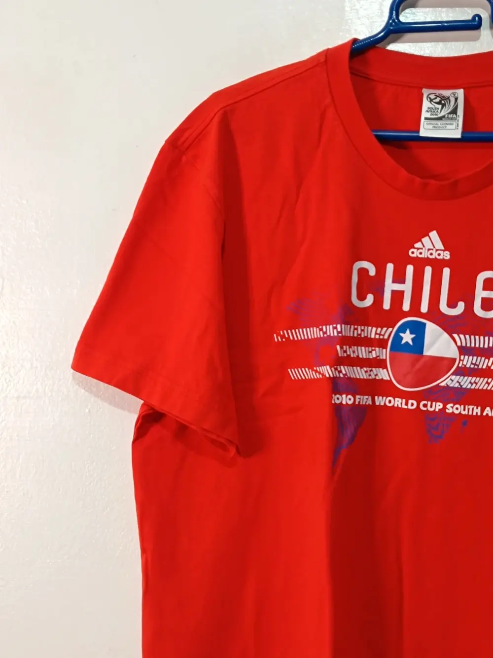 Camiseta manga corta vintage Chile FIFA World Cup año 2010 Adidas oficial talla XL ver medidas, foto 3