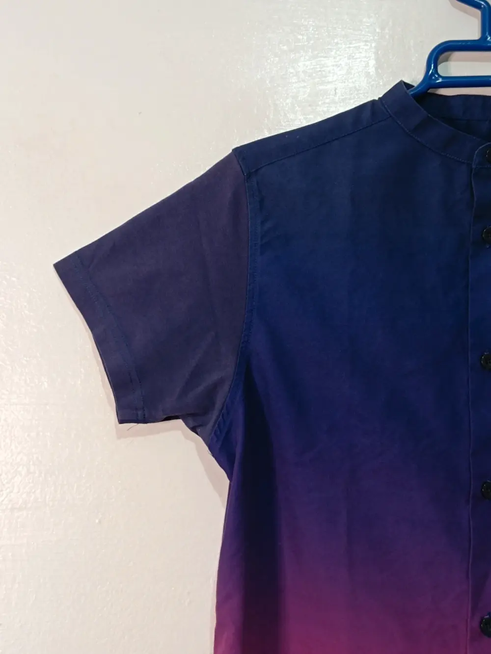 Camisa manga corta Siksilk Fade Grandad Navy & Neón talla XS ver medidas, foto 3