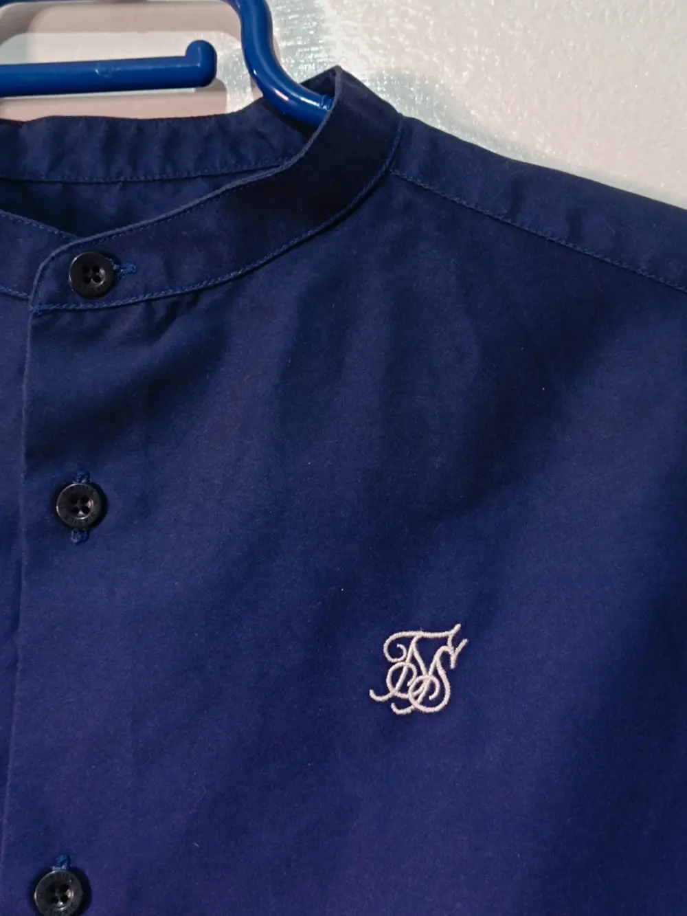 Camisa manga corta Siksilk Fade Grandad Navy & Neón talla XS ver medidas, foto 5
