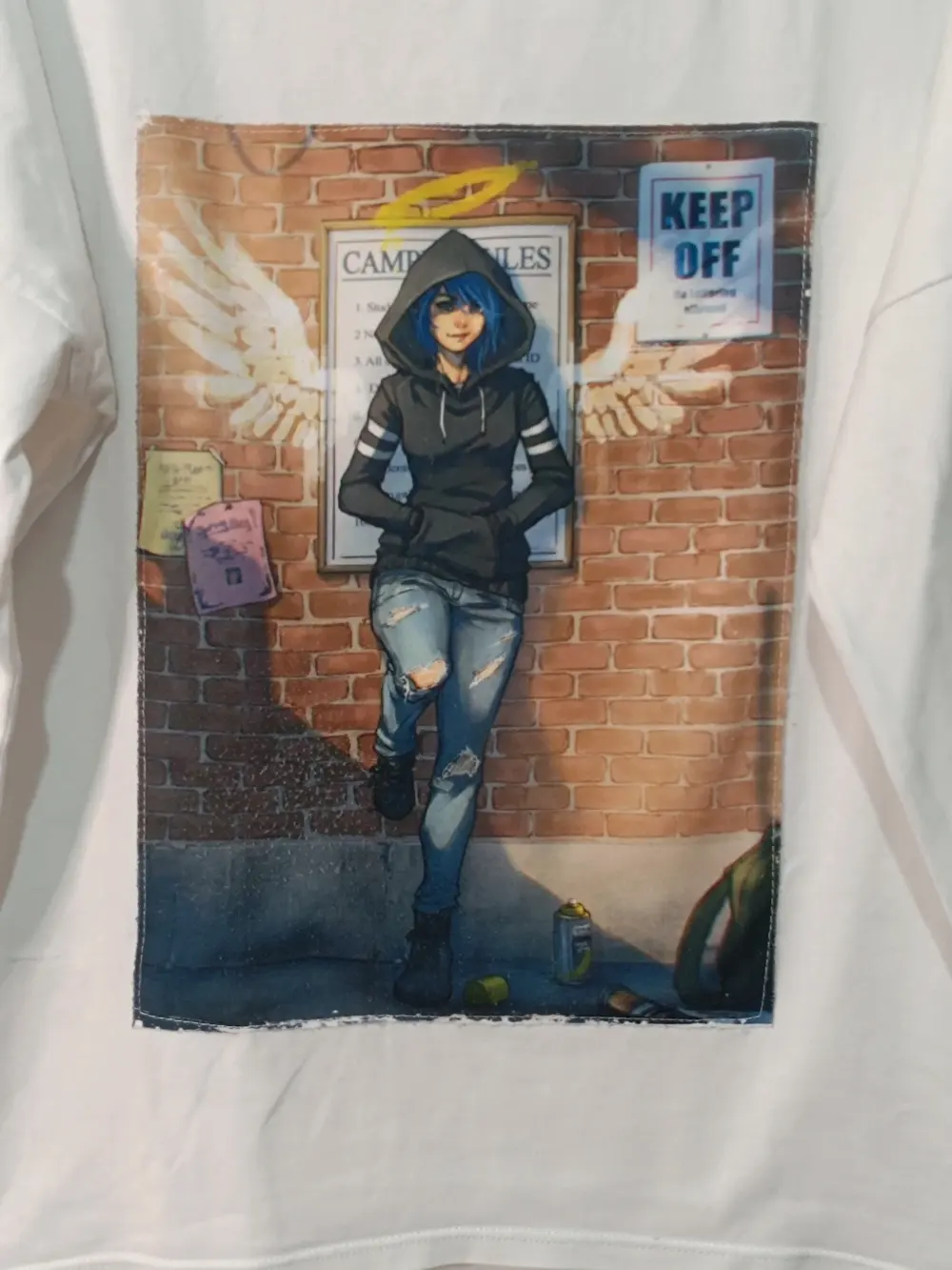 Camiseta manga larga estampada anime/manga talla 5 sirve para M/L ver medidas, foto 2