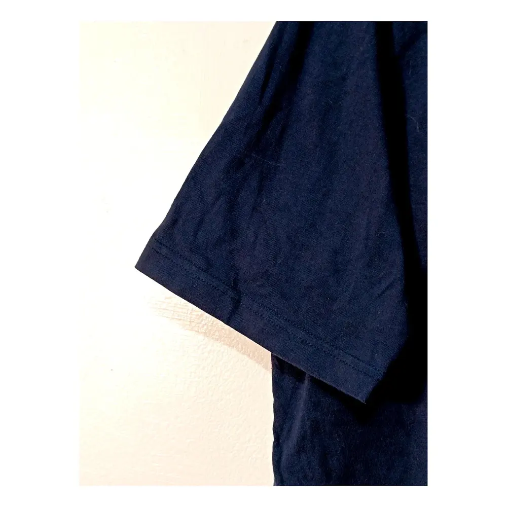 Camiseta Adidas Vintage Azul Navy Logo Bordado 100% Algodón Talla M Retro, foto 2