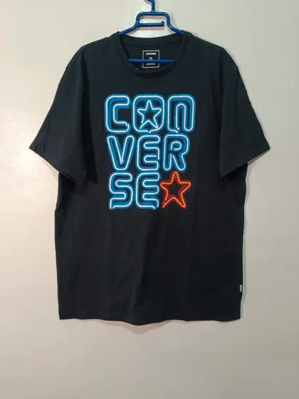 Camiseta Converse Neon XL negra 100% algodón