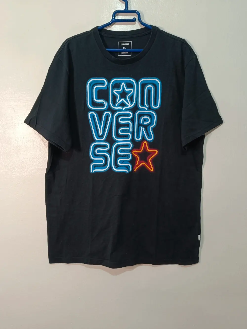 Camiseta Converse Neon XL negra 100% algodón