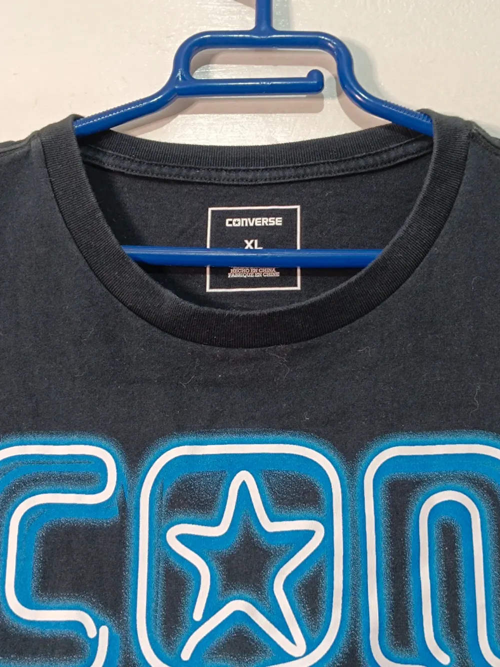 Camiseta Converse Neon XL negra 100% algodón, foto 2