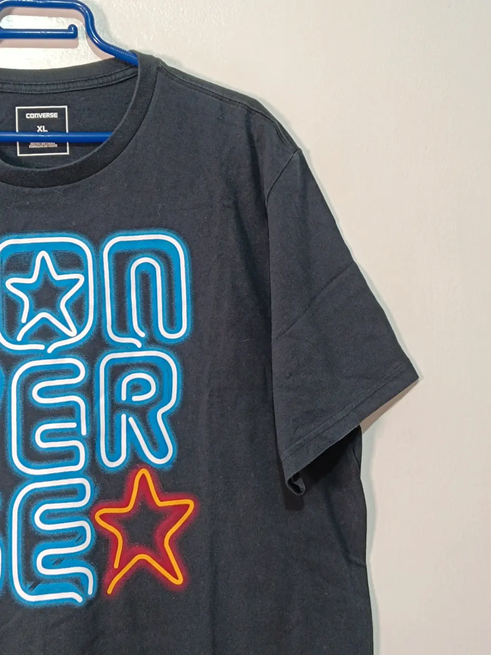 Camiseta Converse Neon XL negra 100% algodón, foto 3