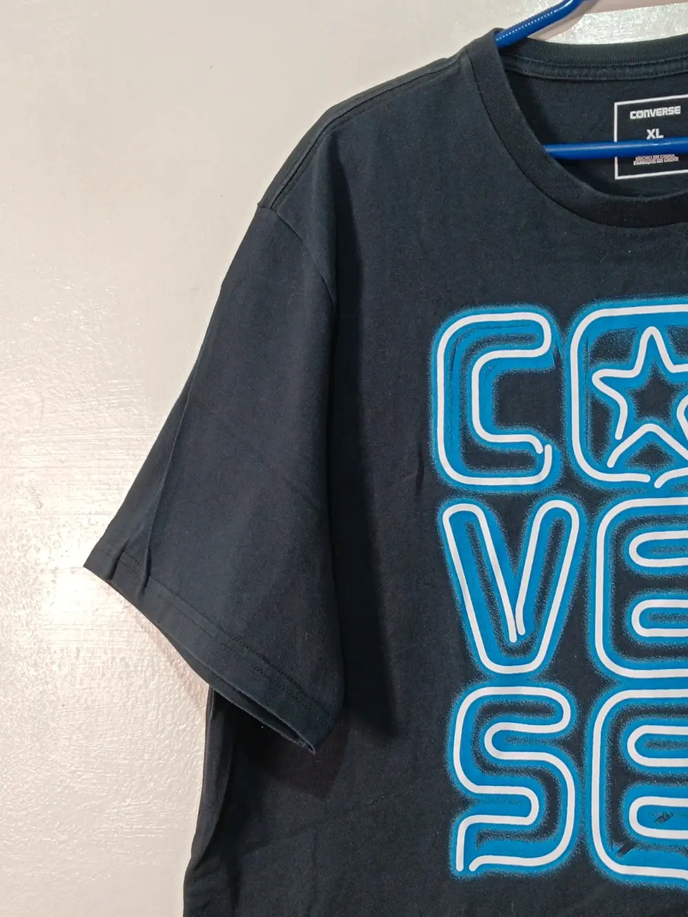 Camiseta Converse Neon XL negra 100% algodón, foto 4