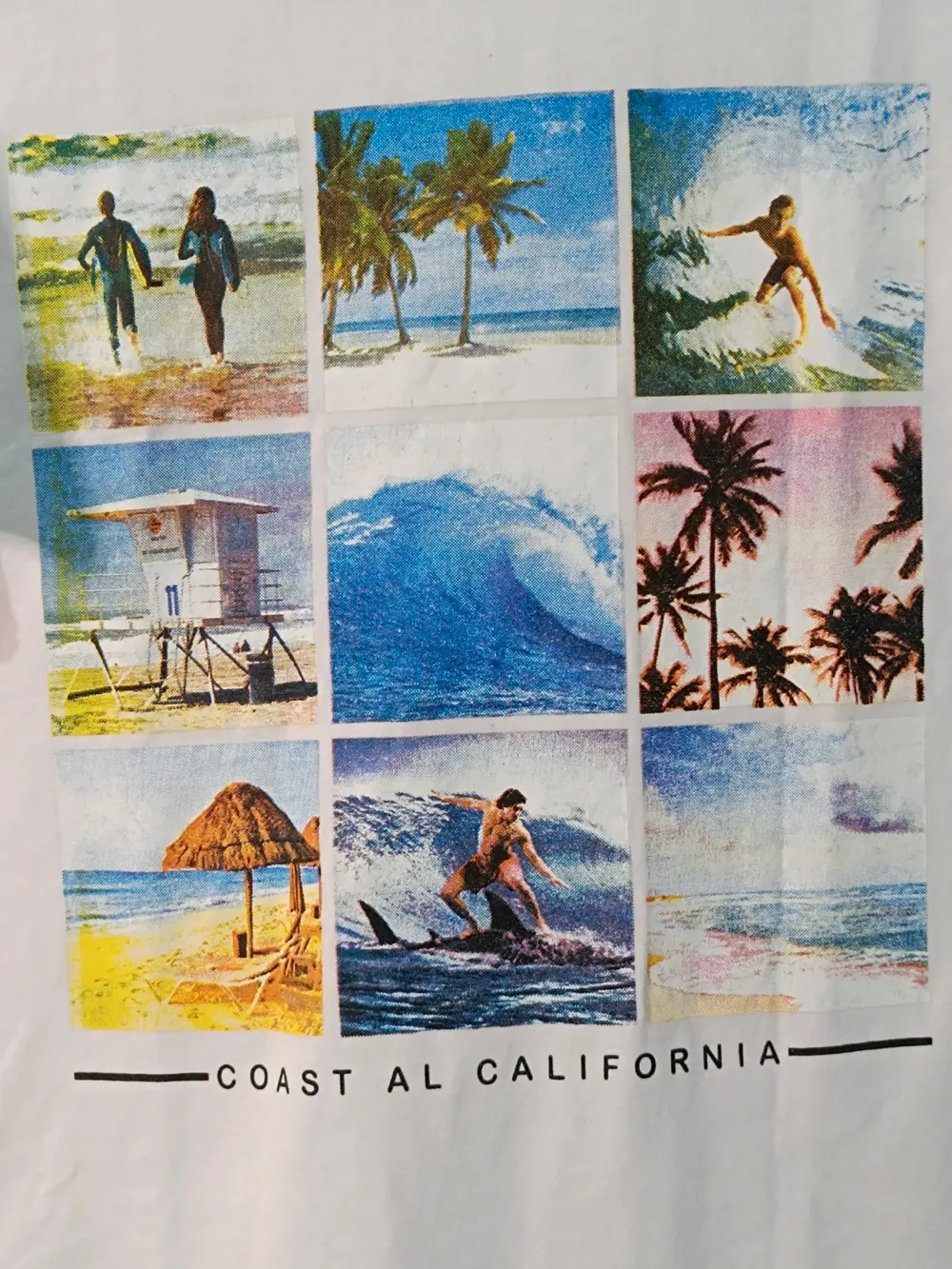 Camiseta blanca estampada surf California | Urban Vintage | Talle L, foto 3