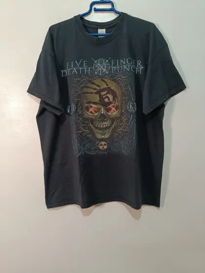Camiseta Five Finger Death Punch 5FDP Skull Calavera Talla XL Band Tee Metal Vintage Gildan