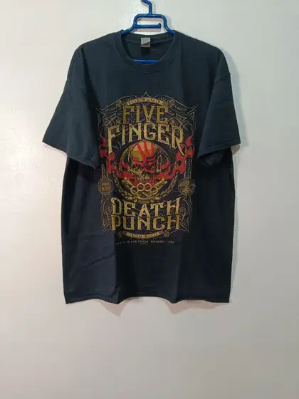 Camiseta Five Finger Death Punch 5FDP Since 2005 Las Vegas Skull XL Gildan Oficial