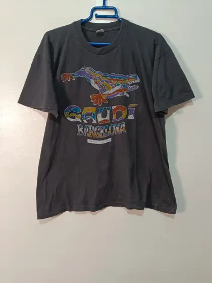 Camiseta Vintage Gaudí Barcelona Lagarto Park Güell Mosaico Años 90 Talla L Cross Star