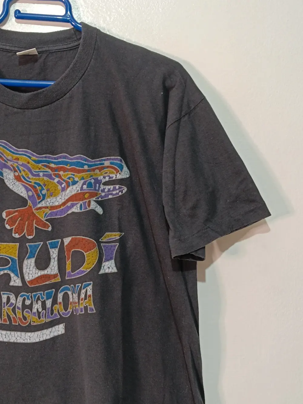 Camiseta Vintage Gaudí Barcelona Lagarto Park Güell Mosaico Años 90 Talla L Cross Star, foto 4