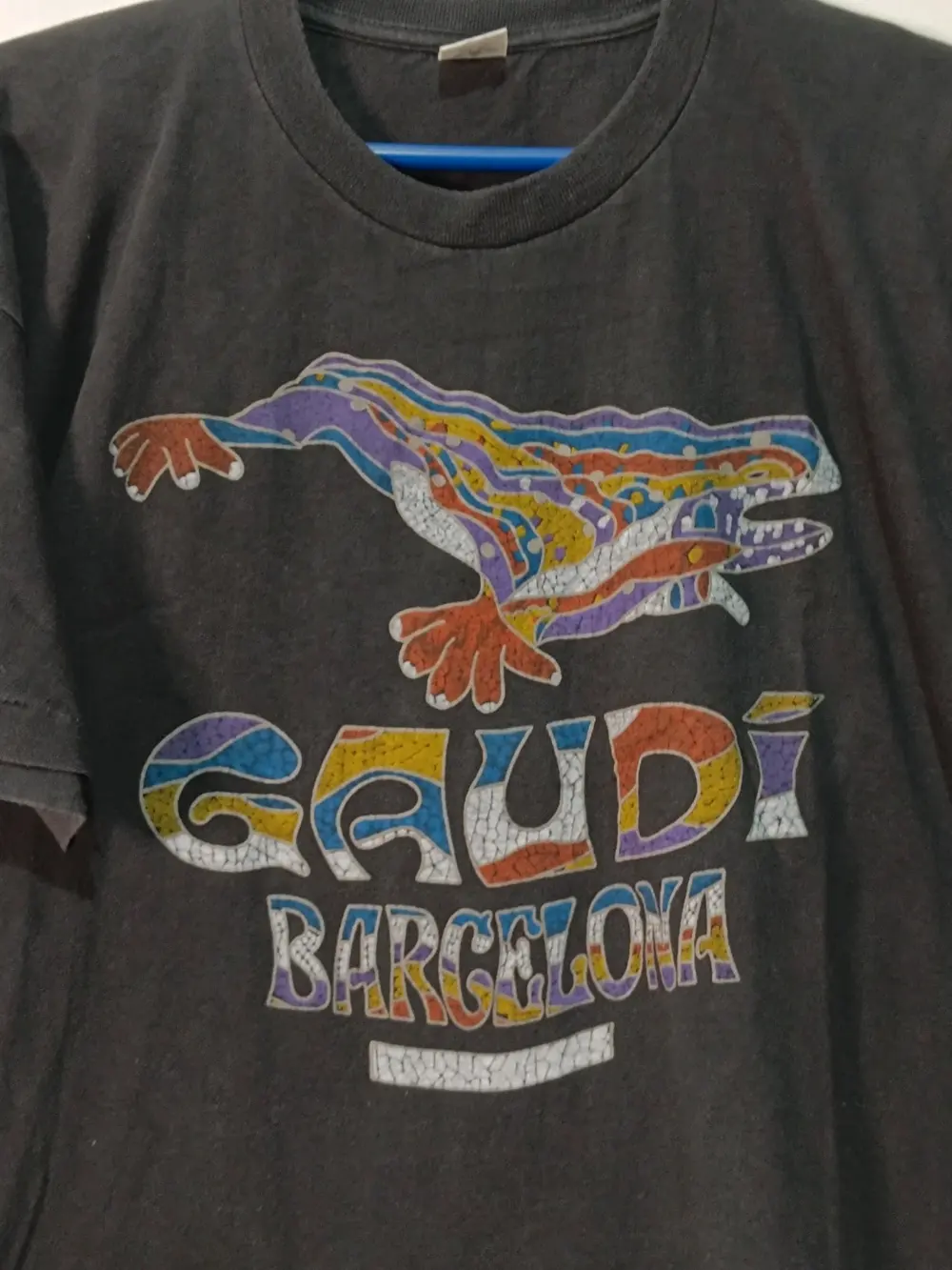 Camiseta Vintage Gaudí Barcelona Lagarto Park Güell Mosaico Años 90 Talla L Cross Star, foto 5