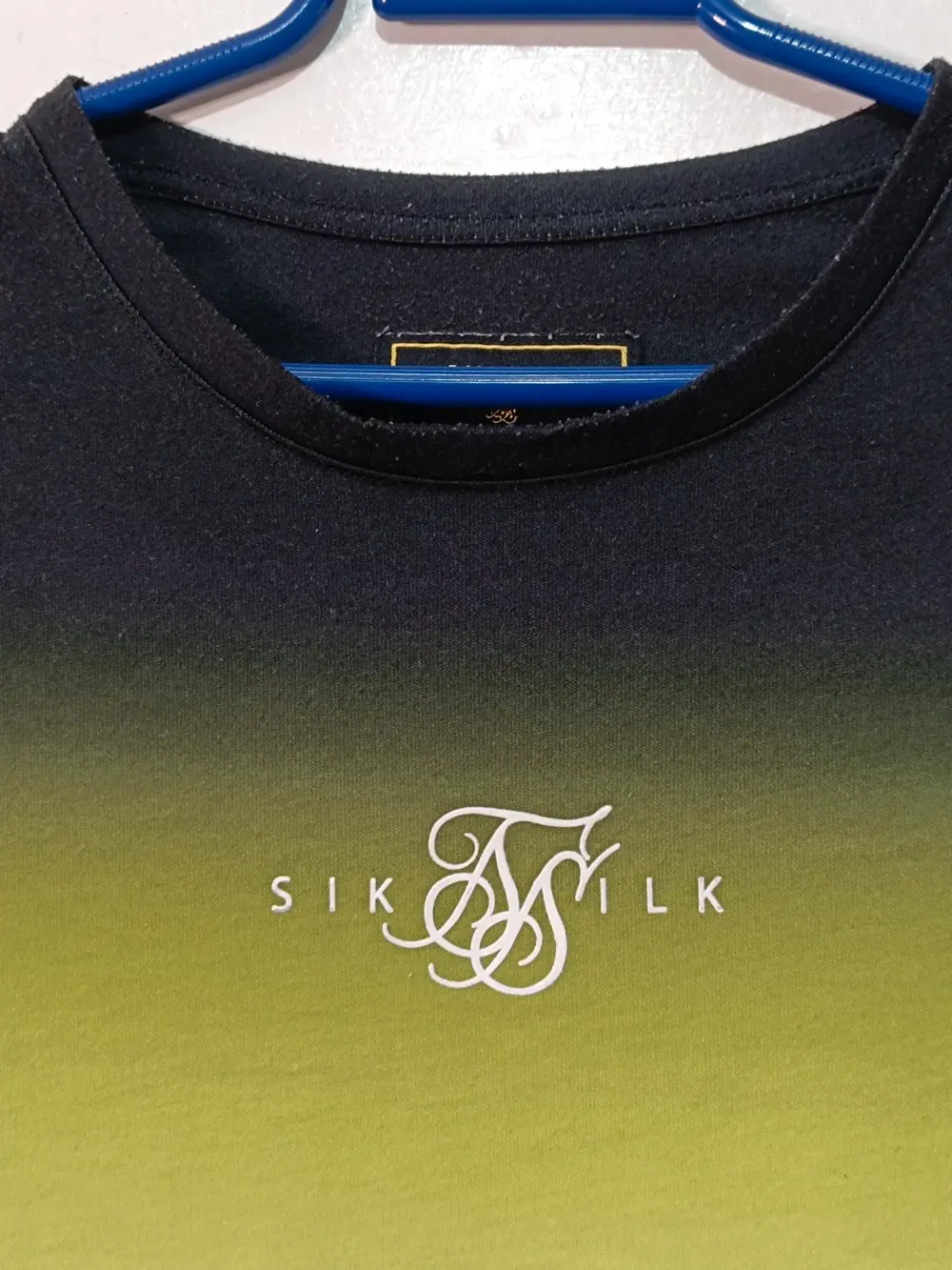 Camiseta SikSilk Fade Degradado Negro Verde Lima Blanco Talla S Streetwear, foto 2