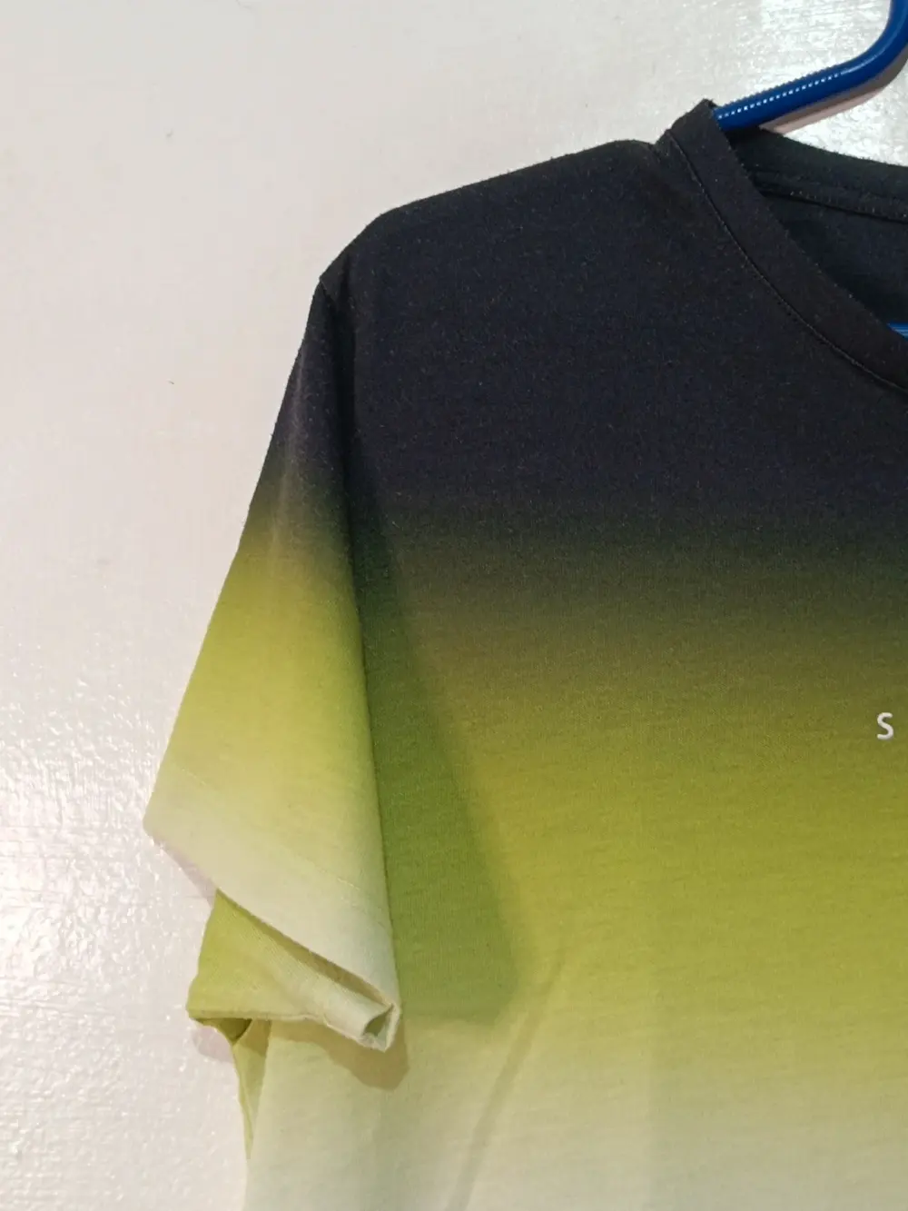 Camiseta SikSilk Fade Degradado Negro Verde Lima Blanco Talla S Streetwear, foto 4