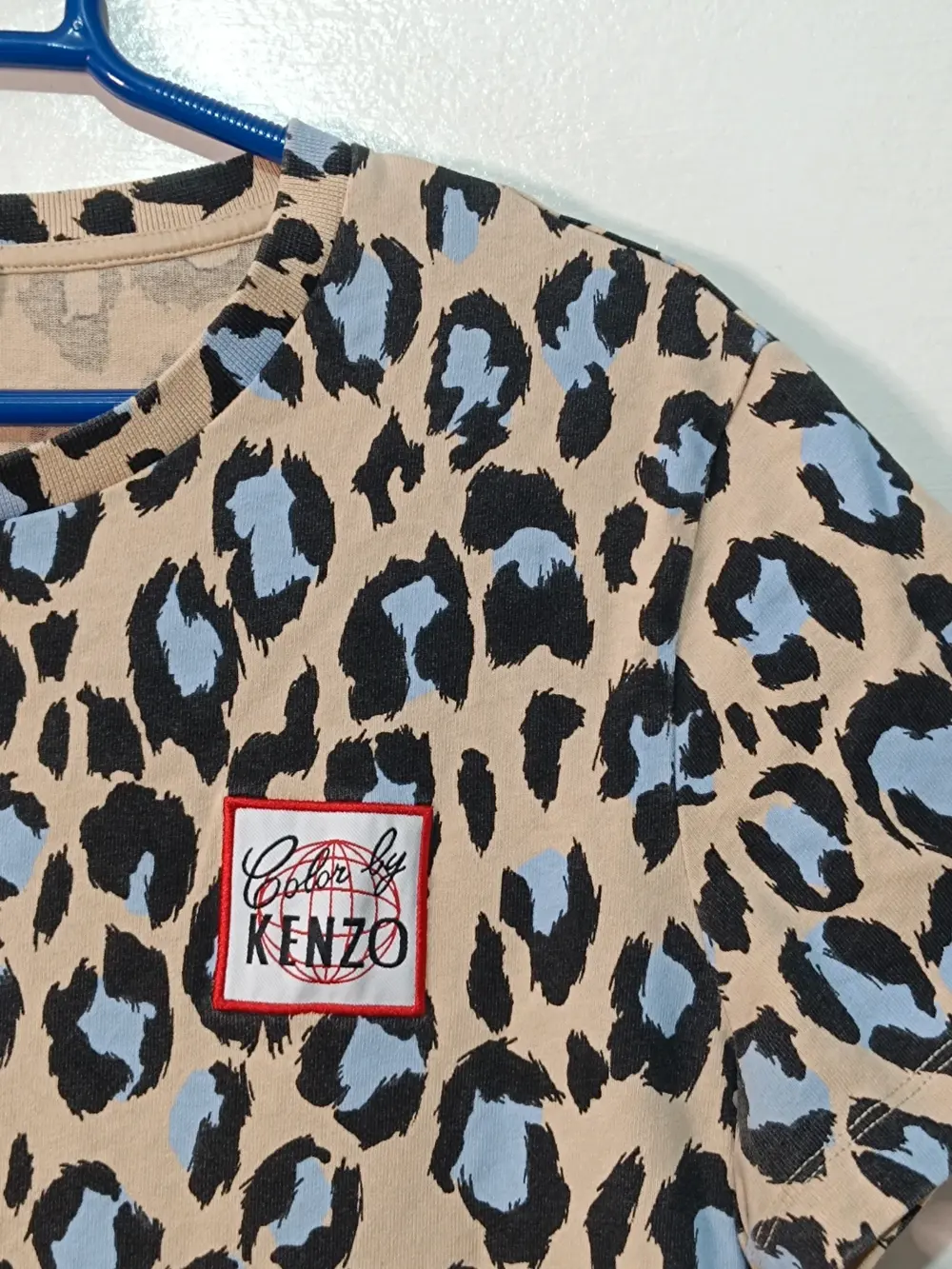 Camiseta KENZO Leopardo Azul y Beige - Talla M, foto 3